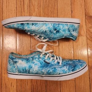 Vans Blue Water Ocean Wave Shoes